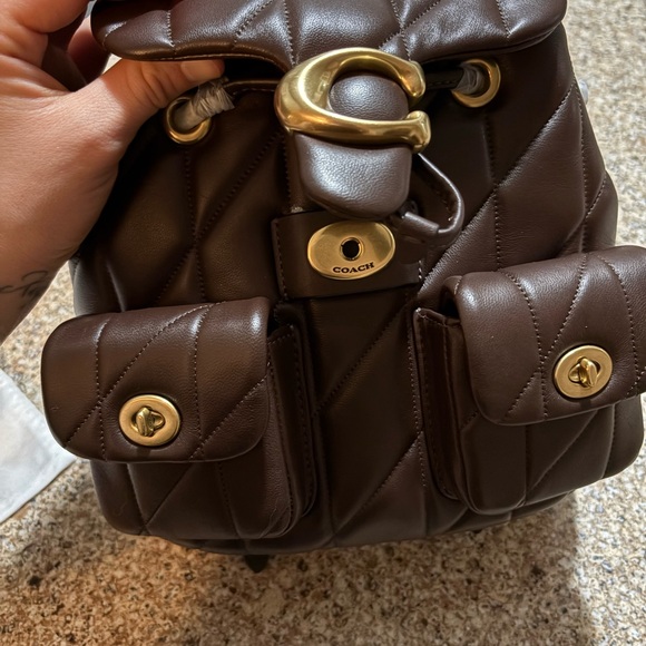 Coach Handbags - Coach Dark Brown Quilted Leather Backpack
